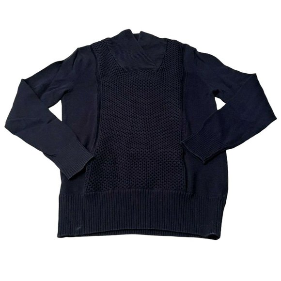 H&M Men's Shawl Collar Navy Sweater Size Small Warm Sweatshirt - Picture 1 of 8